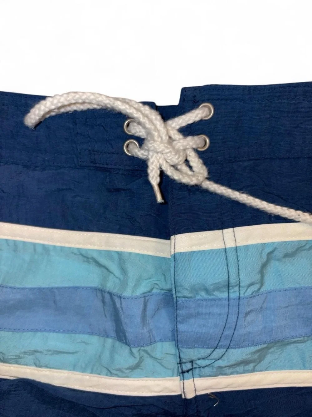 Vintage 1999 looney tunes tweety Navy Swim Trunks with Light Blue Stripes